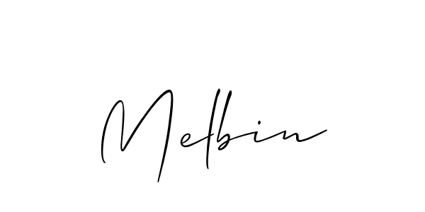 Melbin stylish signature style. Best Handwritten Sign (Allison_Script) for my name. Handwritten Signature Collection Ideas for my name Melbin. Melbin signature style 2 images and pictures png
