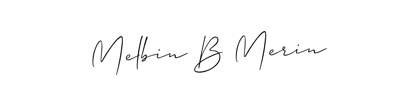 You should practise on your own different ways (Allison_Script) to write your name (Melbin B Merin) in signature. don't let someone else do it for you. Melbin B Merin signature style 2 images and pictures png