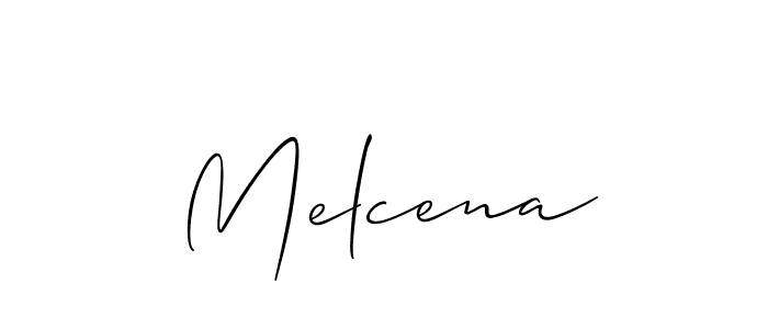 Use a signature maker to create a handwritten signature online. With this signature software, you can design (Allison_Script) your own signature for name Melcena. Melcena signature style 2 images and pictures png