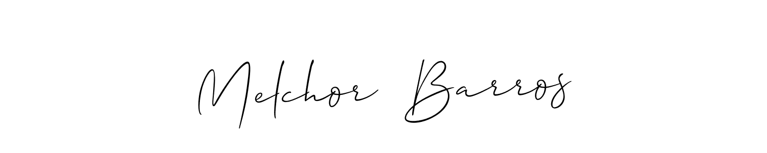 Melchor  Barros stylish signature style. Best Handwritten Sign (Allison_Script) for my name. Handwritten Signature Collection Ideas for my name Melchor  Barros. Melchor  Barros signature style 2 images and pictures png