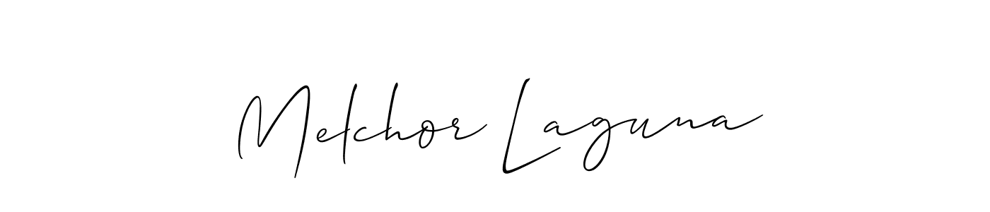 if you are searching for the best signature style for your name Melchor Laguna. so please give up your signature search. here we have designed multiple signature styles  using Allison_Script. Melchor Laguna signature style 2 images and pictures png