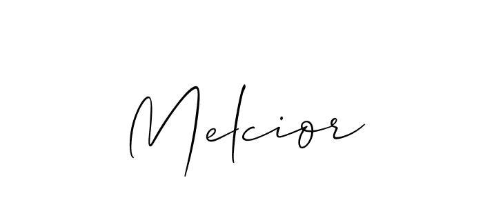 How to make Melcior name signature. Use Allison_Script style for creating short signs online. This is the latest handwritten sign. Melcior signature style 2 images and pictures png