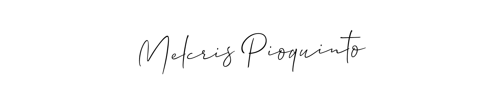 This is the best signature style for the Melcris Pioquinto name. Also you like these signature font (Allison_Script). Mix name signature. Melcris Pioquinto signature style 2 images and pictures png