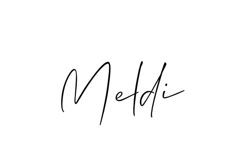 Create a beautiful signature design for name Meldi. With this signature (Allison_Script) fonts, you can make a handwritten signature for free. Meldi signature style 2 images and pictures png