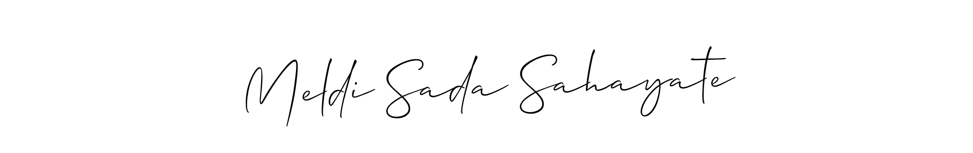 Check out images of Autograph of Meldi Sada Sahayate name. Actor Meldi Sada Sahayate Signature Style. Allison_Script is a professional sign style online. Meldi Sada Sahayate signature style 2 images and pictures png