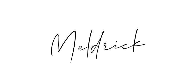 Also we have Meldrick name is the best signature style. Create professional handwritten signature collection using Allison_Script autograph style. Meldrick signature style 2 images and pictures png