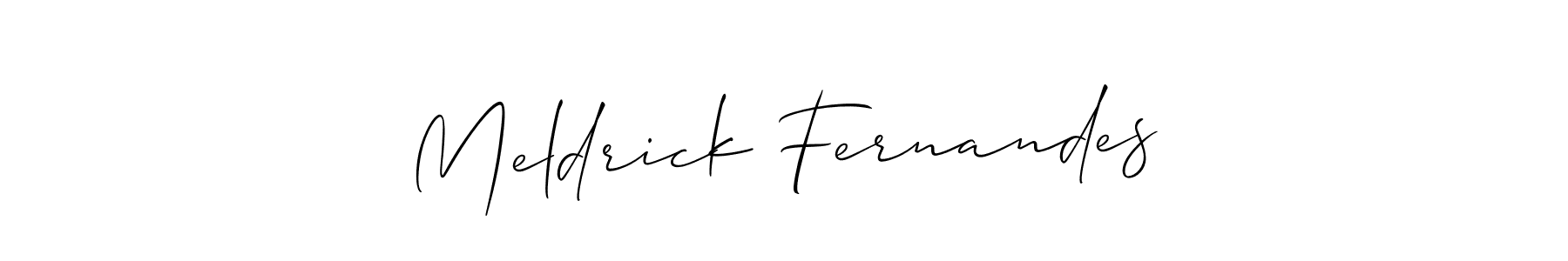It looks lik you need a new signature style for name Meldrick Fernandes. Design unique handwritten (Allison_Script) signature with our free signature maker in just a few clicks. Meldrick Fernandes signature style 2 images and pictures png