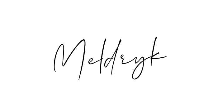 Create a beautiful signature design for name Meldryk. With this signature (Allison_Script) fonts, you can make a handwritten signature for free. Meldryk signature style 2 images and pictures png