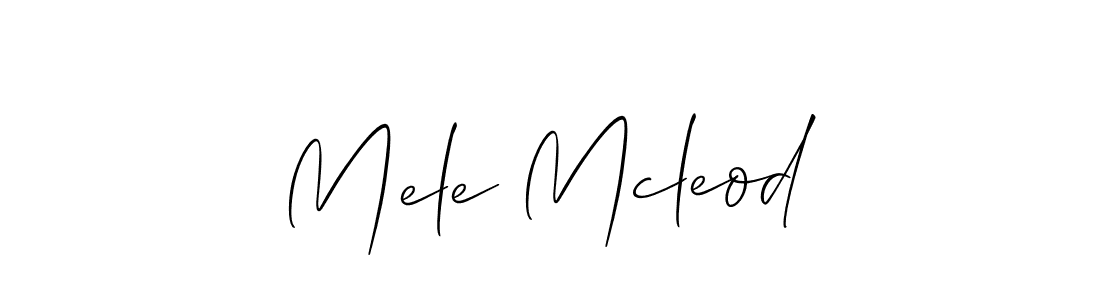 Use a signature maker to create a handwritten signature online. With this signature software, you can design (Allison_Script) your own signature for name Mele Mcleod. Mele Mcleod signature style 2 images and pictures png