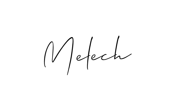 Design your own signature with our free online signature maker. With this signature software, you can create a handwritten (Allison_Script) signature for name Melech. Melech signature style 2 images and pictures png