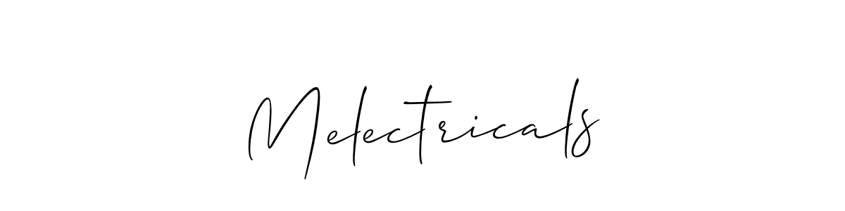 The best way (Allison_Script) to make a short signature is to pick only two or three words in your name. The name Melectricals include a total of six letters. For converting this name. Melectricals signature style 2 images and pictures png