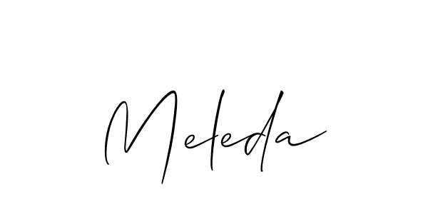 Also we have Meleda name is the best signature style. Create professional handwritten signature collection using Allison_Script autograph style. Meleda signature style 2 images and pictures png