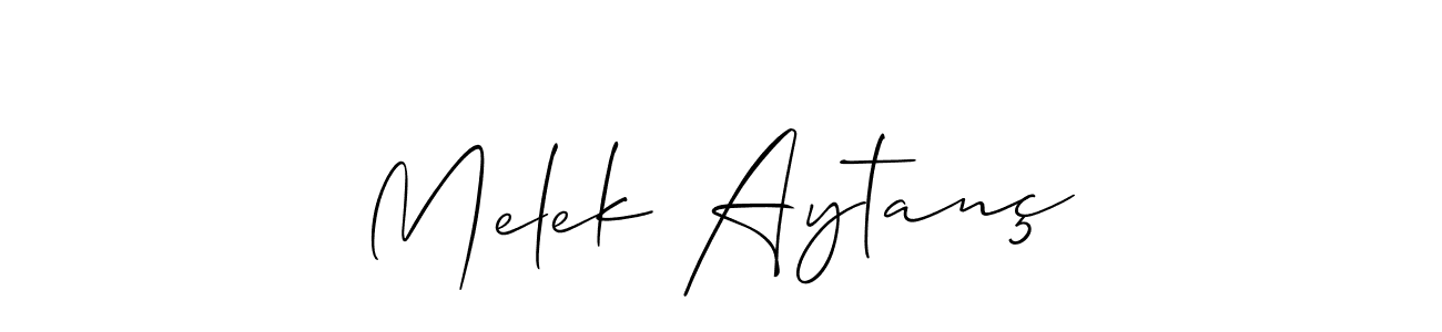 This is the best signature style for the Melek Aytanç name. Also you like these signature font (Allison_Script). Mix name signature. Melek Aytanç signature style 2 images and pictures png