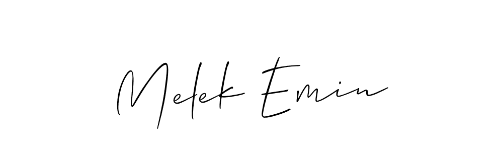 Make a beautiful signature design for name Melek Emin. With this signature (Allison_Script) style, you can create a handwritten signature for free. Melek Emin signature style 2 images and pictures png