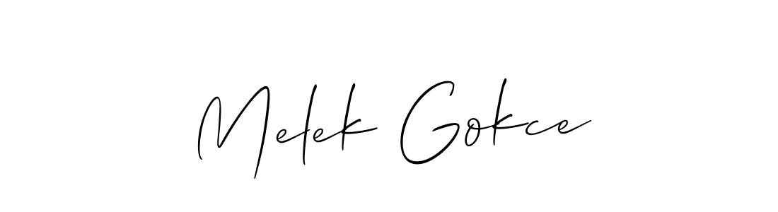 How to Draw Melek Gokce signature style? Allison_Script is a latest design signature styles for name Melek Gokce. Melek Gokce signature style 2 images and pictures png