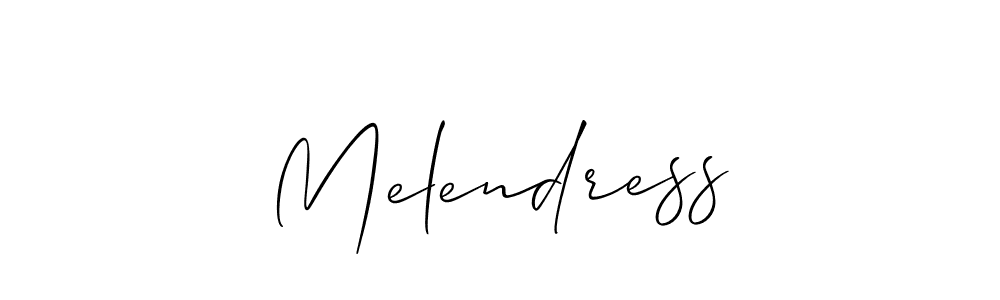 It looks lik you need a new signature style for name Melendress. Design unique handwritten (Allison_Script) signature with our free signature maker in just a few clicks. Melendress signature style 2 images and pictures png