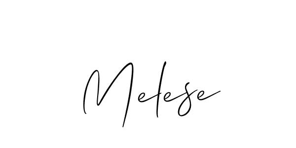 Allison_Script is a professional signature style that is perfect for those who want to add a touch of class to their signature. It is also a great choice for those who want to make their signature more unique. Get Melese name to fancy signature for free. Melese signature style 2 images and pictures png