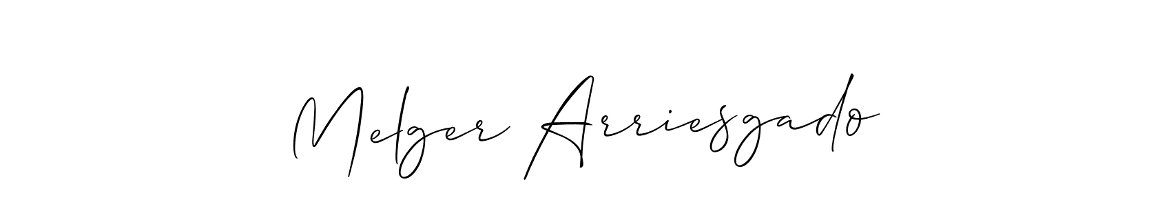 Melger Arriesgado stylish signature style. Best Handwritten Sign (Allison_Script) for my name. Handwritten Signature Collection Ideas for my name Melger Arriesgado. Melger Arriesgado signature style 2 images and pictures png