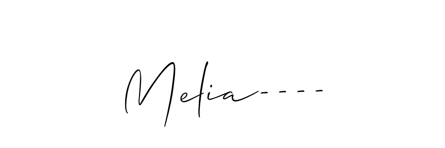 Allison_Script is a professional signature style that is perfect for those who want to add a touch of class to their signature. It is also a great choice for those who want to make their signature more unique. Get Melia---- name to fancy signature for free. Melia---- signature style 2 images and pictures png