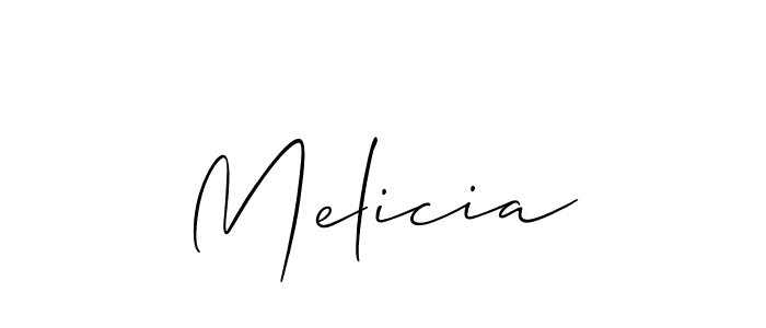 How to make Melicia signature? Allison_Script is a professional autograph style. Create handwritten signature for Melicia name. Melicia signature style 2 images and pictures png