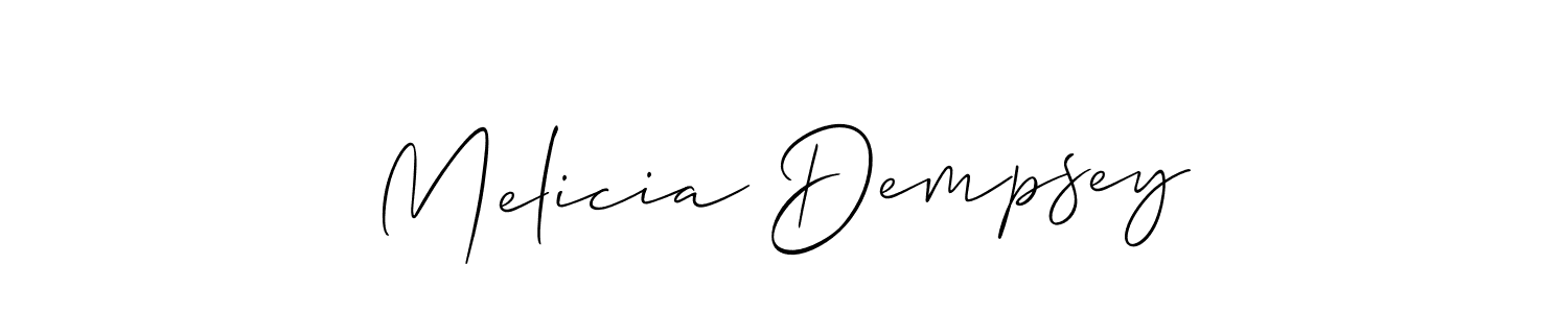 Make a short Melicia Dempsey signature style. Manage your documents anywhere anytime using Allison_Script. Create and add eSignatures, submit forms, share and send files easily. Melicia Dempsey signature style 2 images and pictures png