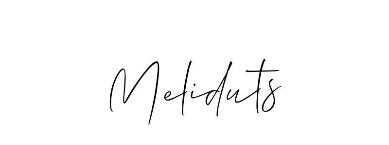 You should practise on your own different ways (Allison_Script) to write your name (Meliduts) in signature. don't let someone else do it for you. Meliduts signature style 2 images and pictures png