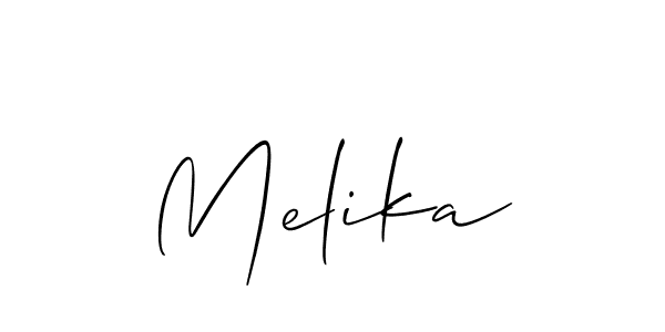 Also we have Melika name is the best signature style. Create professional handwritten signature collection using Allison_Script autograph style. Melika signature style 2 images and pictures png