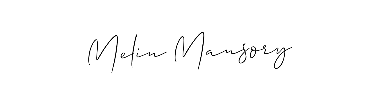 Similarly Allison_Script is the best handwritten signature design. Signature creator online .You can use it as an online autograph creator for name Melin Mansory. Melin Mansory signature style 2 images and pictures png