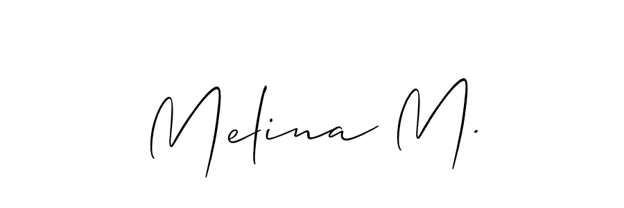 Create a beautiful signature design for name Melina M.. With this signature (Allison_Script) fonts, you can make a handwritten signature for free. Melina M. signature style 2 images and pictures png