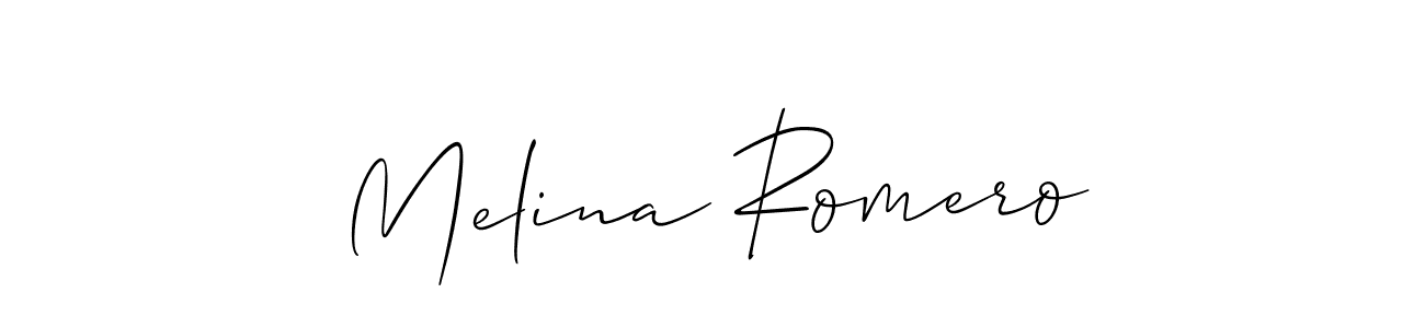 Make a beautiful signature design for name Melina Romero. With this signature (Allison_Script) style, you can create a handwritten signature for free. Melina Romero signature style 2 images and pictures png