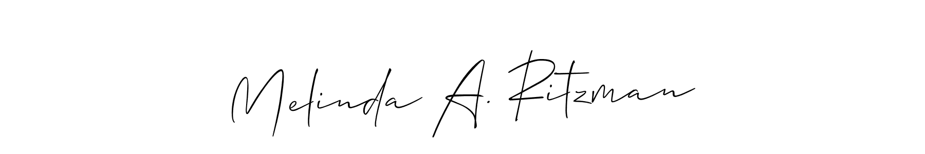 Use a signature maker to create a handwritten signature online. With this signature software, you can design (Allison_Script) your own signature for name Melinda A. Ritzman. Melinda A. Ritzman signature style 2 images and pictures png