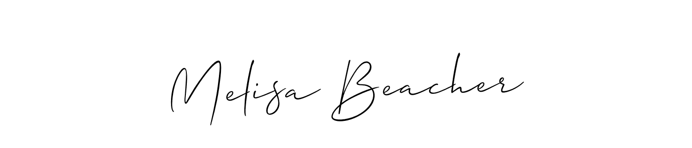 Make a beautiful signature design for name Melisa Beacher. With this signature (Allison_Script) style, you can create a handwritten signature for free. Melisa Beacher signature style 2 images and pictures png