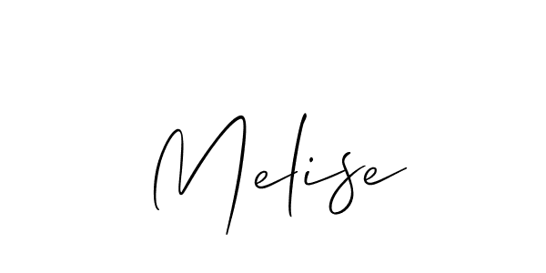 Allison_Script is a professional signature style that is perfect for those who want to add a touch of class to their signature. It is also a great choice for those who want to make their signature more unique. Get Melise name to fancy signature for free. Melise signature style 2 images and pictures png