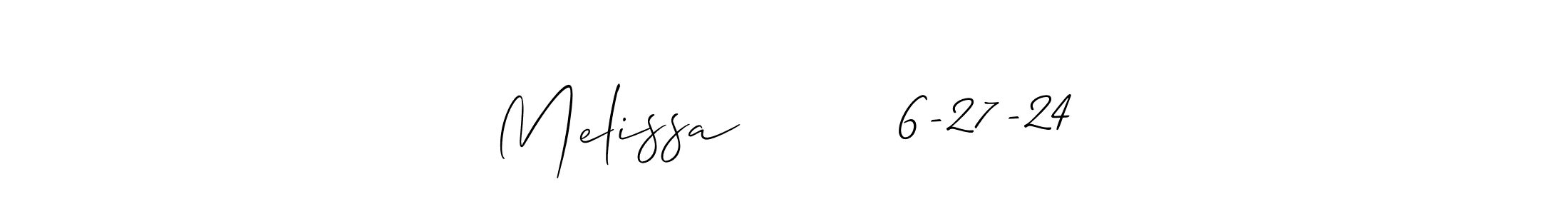 Make a beautiful signature design for name Melissa        6-27-24. With this signature (Allison_Script) style, you can create a handwritten signature for free. Melissa        6-27-24 signature style 2 images and pictures png