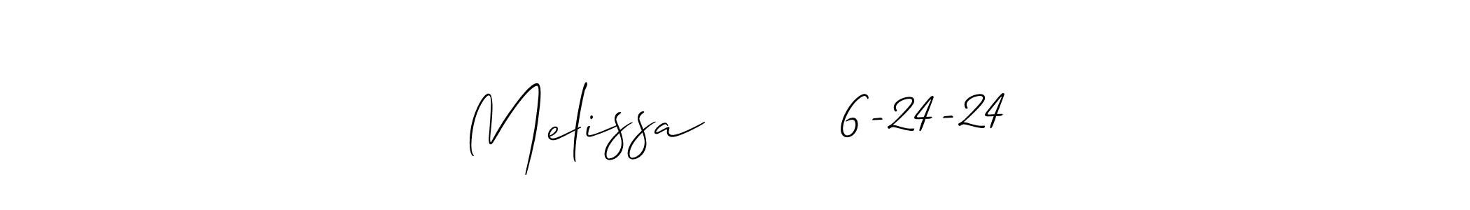 Also we have Melissa       6-24-24 name is the best signature style. Create professional handwritten signature collection using Allison_Script autograph style. Melissa       6-24-24 signature style 2 images and pictures png