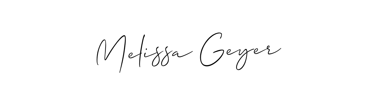 Use a signature maker to create a handwritten signature online. With this signature software, you can design (Allison_Script) your own signature for name Melissa Geyer. Melissa Geyer signature style 2 images and pictures png
