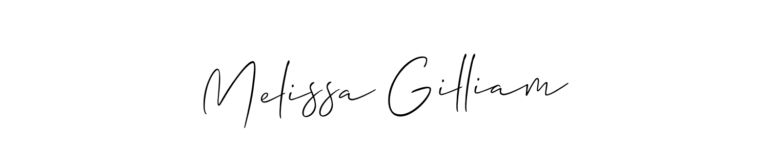 Make a short Melissa Gilliam signature style. Manage your documents anywhere anytime using Allison_Script. Create and add eSignatures, submit forms, share and send files easily. Melissa Gilliam signature style 2 images and pictures png