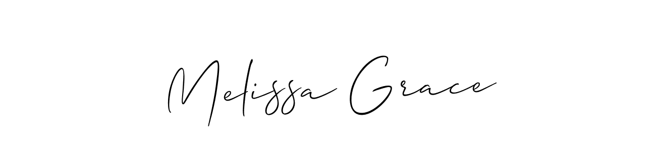 The best way (Allison_Script) to make a short signature is to pick only two or three words in your name. The name Melissa Grace include a total of six letters. For converting this name. Melissa Grace signature style 2 images and pictures png