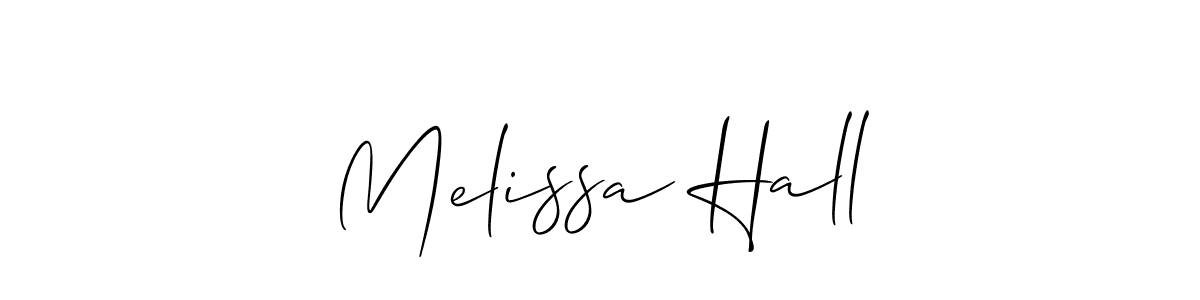 Make a beautiful signature design for name Melissa Hall. With this signature (Allison_Script) style, you can create a handwritten signature for free. Melissa Hall signature style 2 images and pictures png