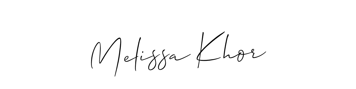 Use a signature maker to create a handwritten signature online. With this signature software, you can design (Allison_Script) your own signature for name Melissa Khor. Melissa Khor signature style 2 images and pictures png