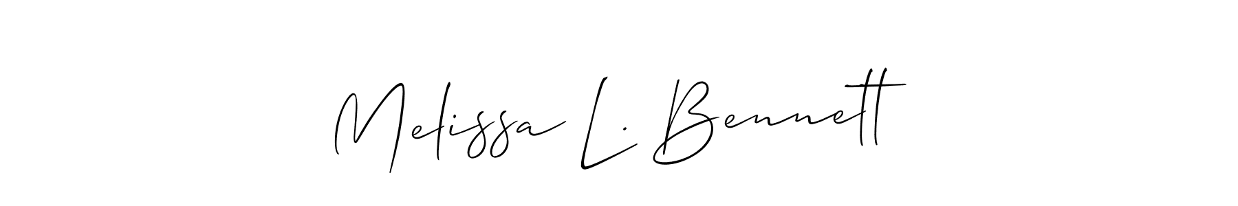 It looks lik you need a new signature style for name Melissa L. Bennett. Design unique handwritten (Allison_Script) signature with our free signature maker in just a few clicks. Melissa L. Bennett signature style 2 images and pictures png