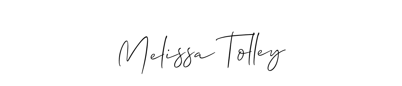 Make a beautiful signature design for name Melissa Tolley. With this signature (Allison_Script) style, you can create a handwritten signature for free. Melissa Tolley signature style 2 images and pictures png