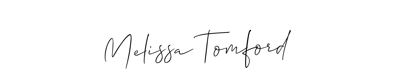 Melissa Tomford stylish signature style. Best Handwritten Sign (Allison_Script) for my name. Handwritten Signature Collection Ideas for my name Melissa Tomford. Melissa Tomford signature style 2 images and pictures png