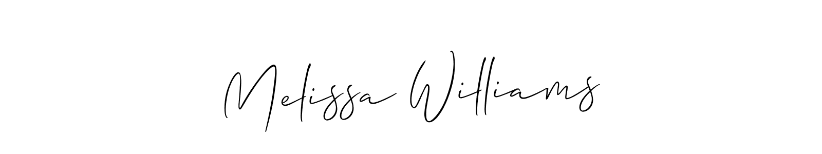 You should practise on your own different ways (Allison_Script) to write your name (Melissa Williams) in signature. don't let someone else do it for you. Melissa Williams signature style 2 images and pictures png