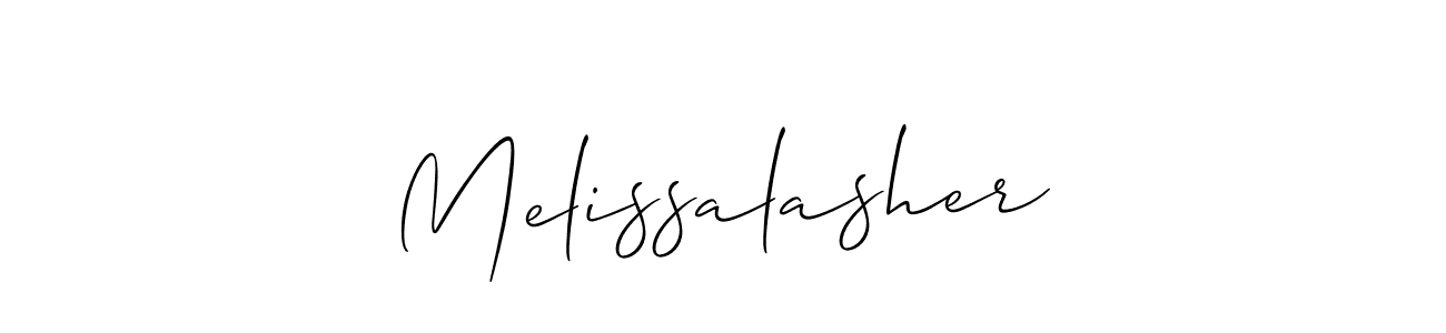Create a beautiful signature design for name Melissalasher. With this signature (Allison_Script) fonts, you can make a handwritten signature for free. Melissalasher signature style 2 images and pictures png