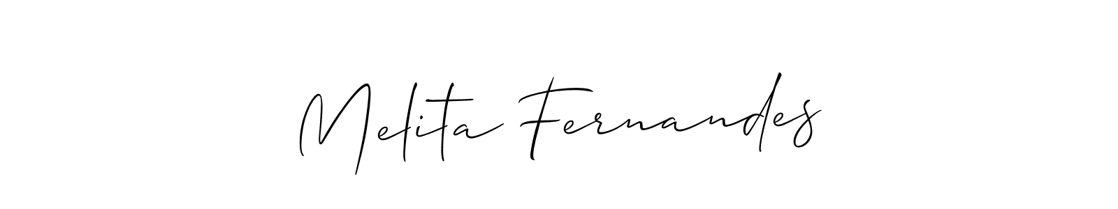 Make a beautiful signature design for name Melita Fernandes. With this signature (Allison_Script) style, you can create a handwritten signature for free. Melita Fernandes signature style 2 images and pictures png