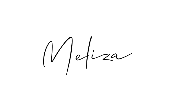 Make a beautiful signature design for name Meliza. With this signature (Allison_Script) style, you can create a handwritten signature for free. Meliza signature style 2 images and pictures png