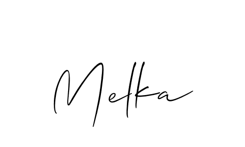 The best way (Allison_Script) to make a short signature is to pick only two or three words in your name. The name Melka include a total of six letters. For converting this name. Melka signature style 2 images and pictures png