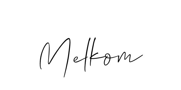 if you are searching for the best signature style for your name Melkom. so please give up your signature search. here we have designed multiple signature styles  using Allison_Script. Melkom signature style 2 images and pictures png