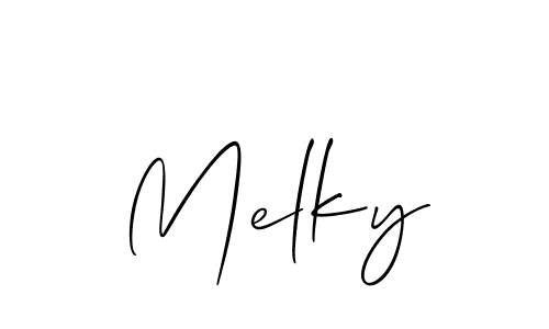 Also You can easily find your signature by using the search form. We will create Melky name handwritten signature images for you free of cost using Allison_Script sign style. Melky signature style 2 images and pictures png